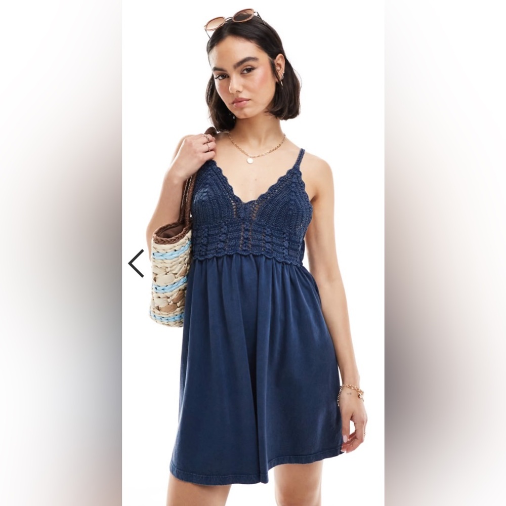 Blue Crochet Dress